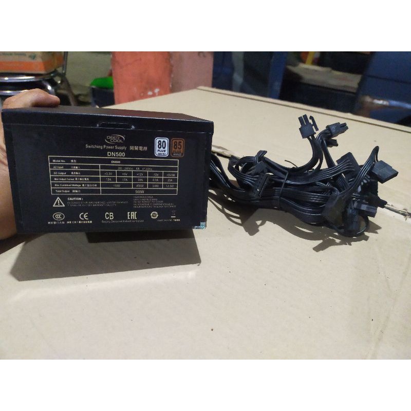 PSU/Power Supply 500W 80+ Hitam Kipas Besar 6 Pin vga