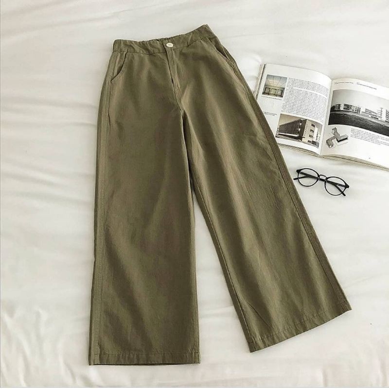 New Olivia Pants Celana Panjang Wanita Linen Premium Korean Style