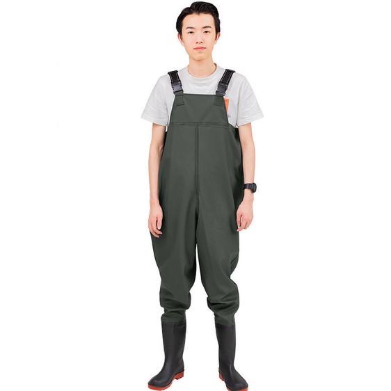 BOOT SET SATU BADAN BOT OVERALL FULL BODY SEPATU SAWAH PETANI PANJANG BOT NELAYAN CUCI MOBIL ANTI AIR BANJIR KEONG One-Piece Full Body Tahan air Sepatu sawah anti keong Wader Memancing Hujan Celana Pria Sepatu Boot Celana Sepatu Petani Panjang Sepinggang