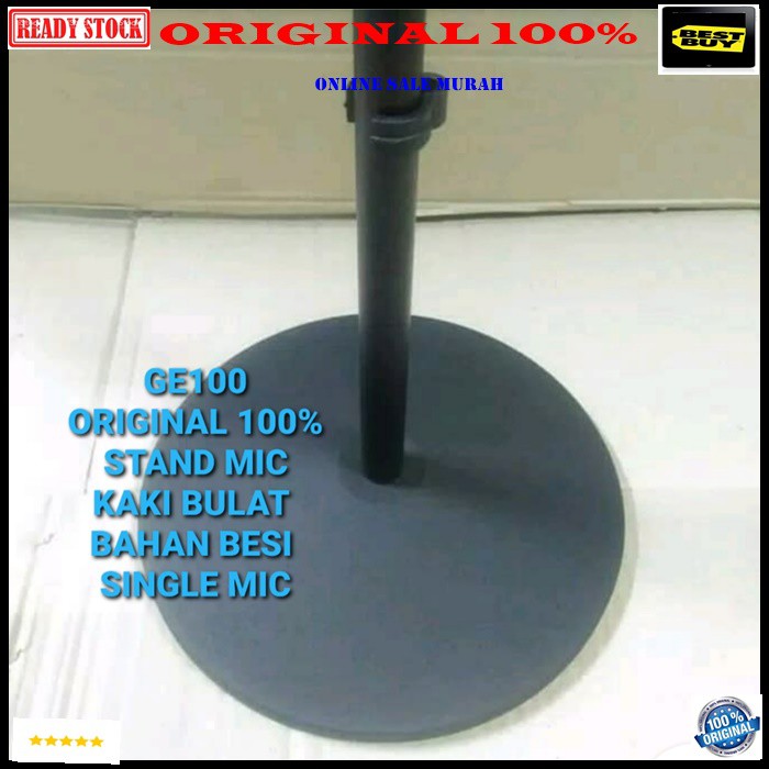 G100 Original 100% stand mic tiang mik kaki bulat plat besi tripod holder single microphone tempat mikrophone gantungan karaoke BUNDAR gantungan pegangang studio audio sound system profesional pro G100   STAND MIC KAKI BULAT PLAT BESI  BISA SEGALA JENIS M