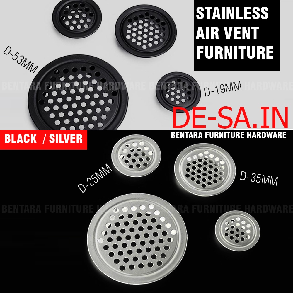 Lubang Hawa Stainless19MM 25MM 35MM 53MM  - Ventilasi Udara Bulat Bundar Small Medium Large Kecil Sedang Besar