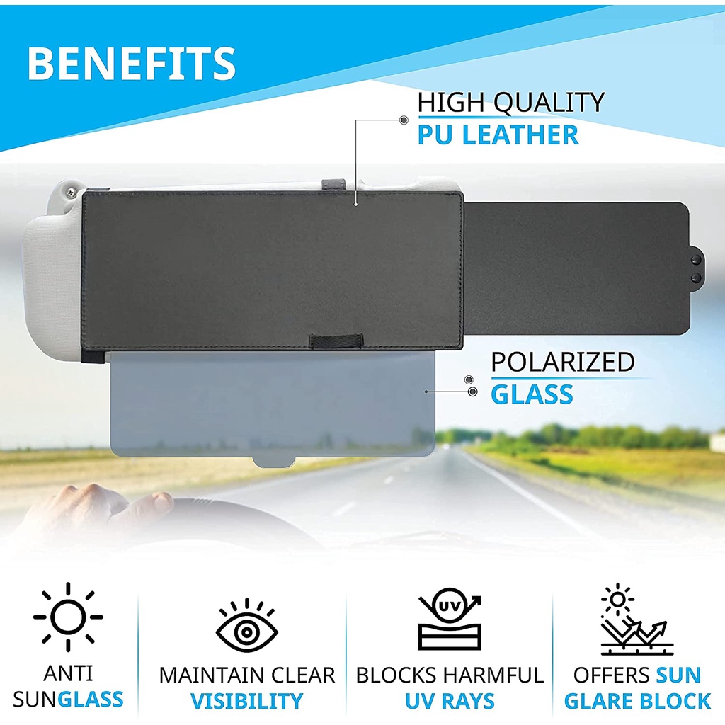 Sunvisor Sun Shade Extender 2 in1 Kaca Sun Visor Anti Silau Matahari