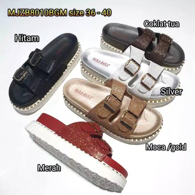 Sandal wanita jelly wedges bara bara karet import