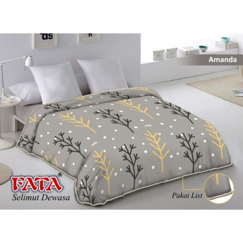 Selimut Bulu Fata Motif Amanda Ukuran 200x200 cm