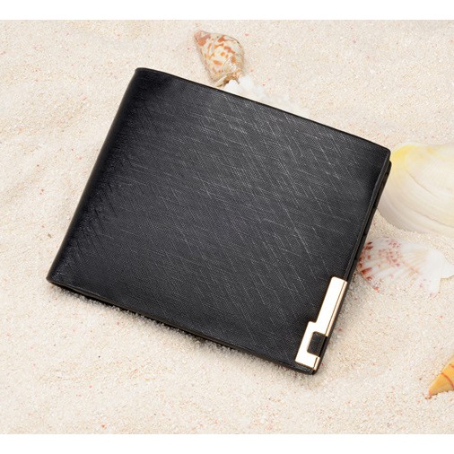 Dompet Lipat Keren Pria Wallet Cross Pattern Iron Side Men's Short / Dompet Pendek Pria