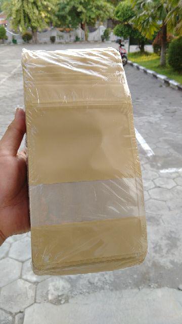 [i00 Pcs] Standing Pouch Window Ecopack 14x23 Kpack/ Kertas Paper/ Craft Kraft/ Kemasan Kopi