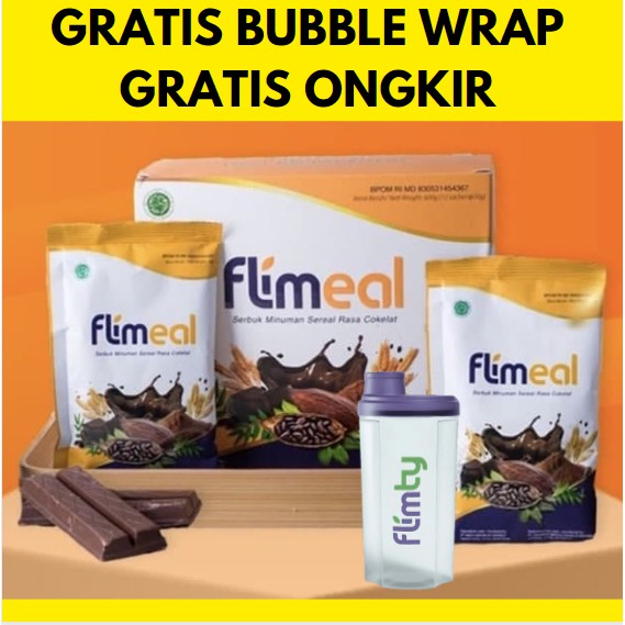 FLIMEAL / FLIMBURN / FLIMBAR RASA COKLAT MEAL REPLACEMENT BPOM HALAL FLIM MEAL BY FLIMTY FIBER 1 BOX ISI 12 SACHET FLIM BAR BURN MEAL