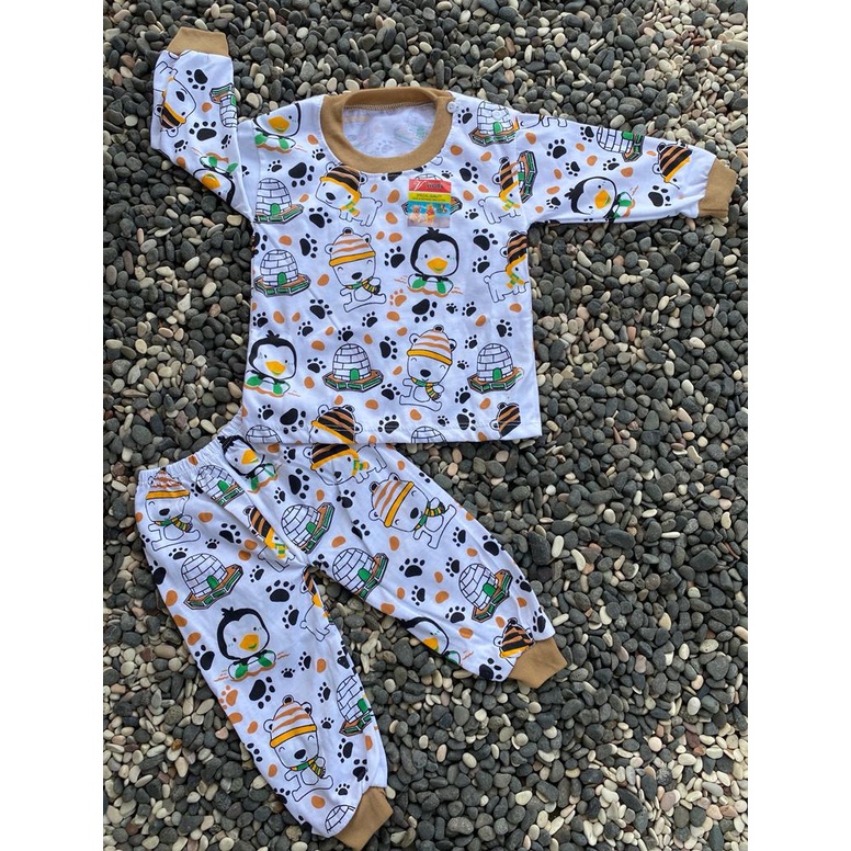 baju bayi lucu pinguin kastil setelan 3-18bulan(PP 042)