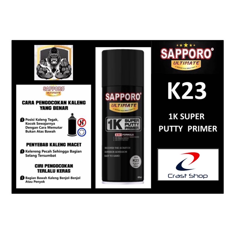 Sapporo Ultimate K23 1K Super Putty Primer / cat semprot Sapporo spray