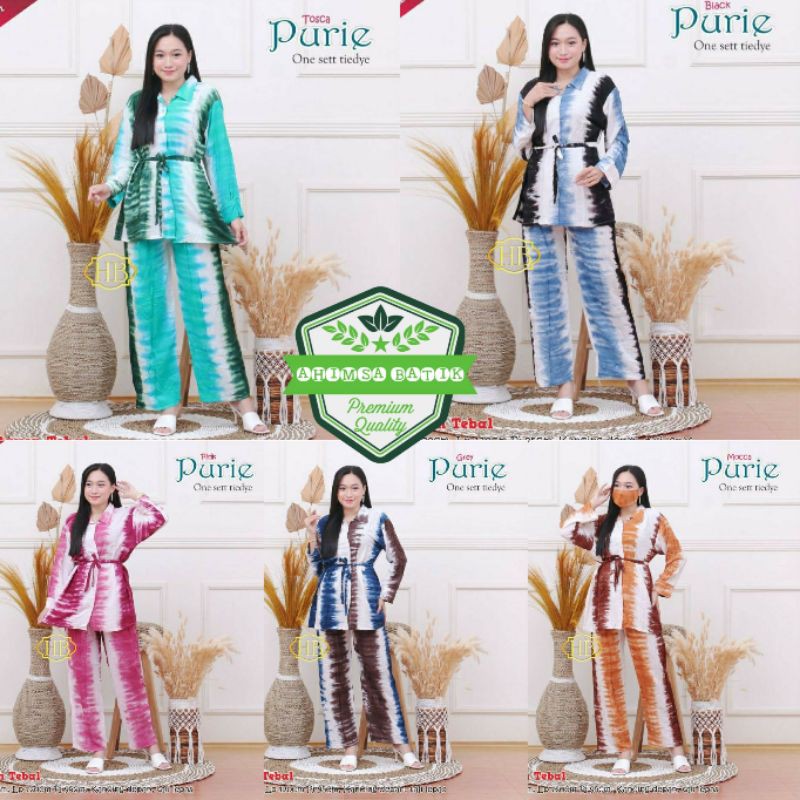 One Set Sasirangan Setelan Baju Celana Batik Handmade Modern Baju Seragam Kondangan Pesta Pergi