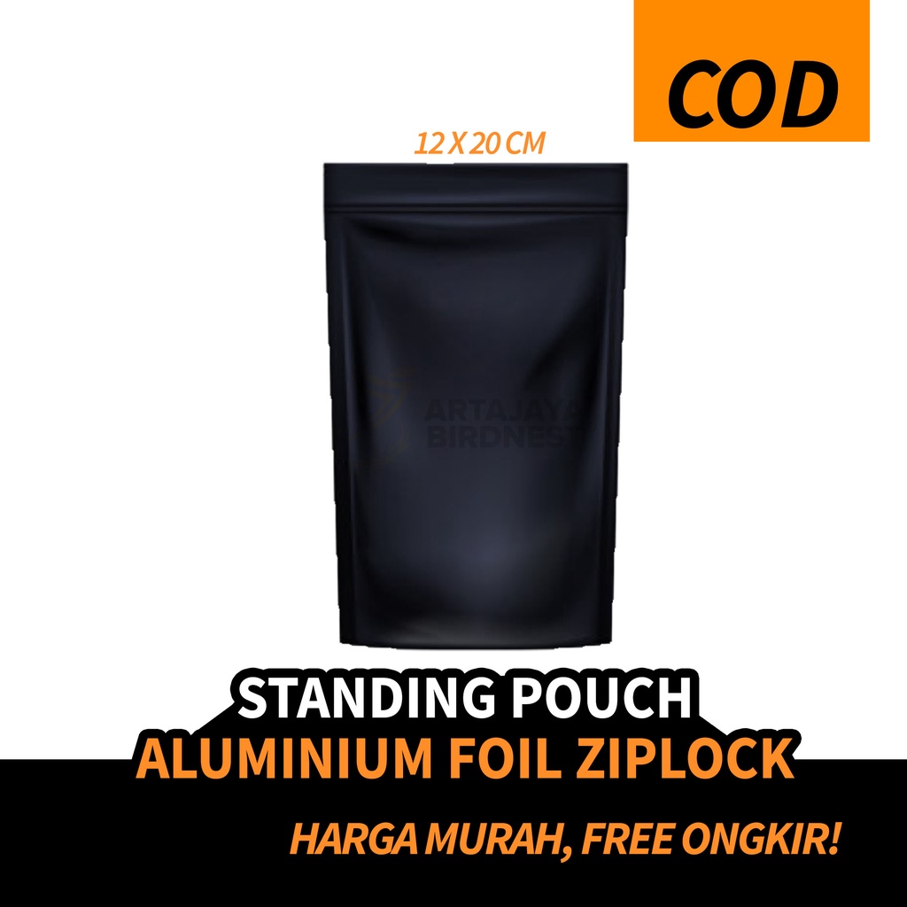 Jual Standing Pouch Ziplock Double Seal Aluminium Foil Alumunium Foil Plastik Klip Kemasan 