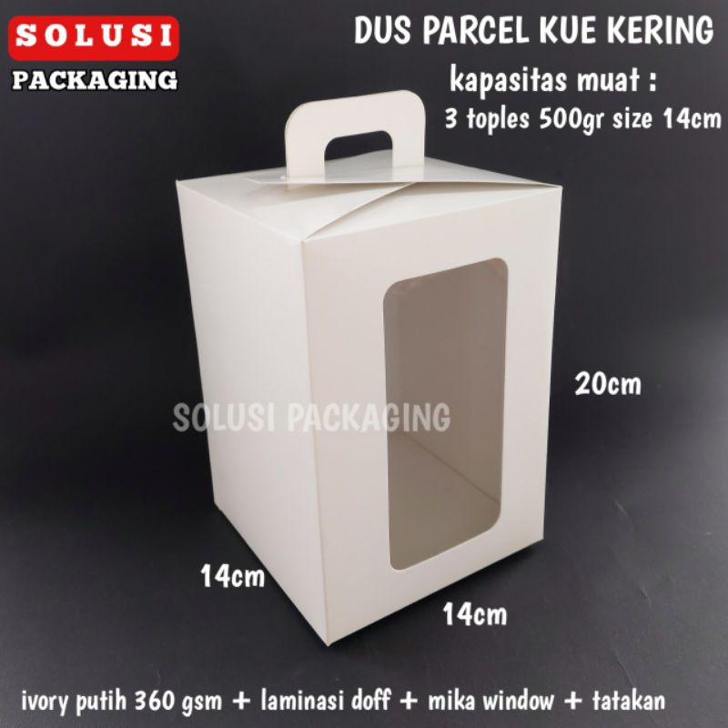 

isi 10 dus kue kering 20cm putih muat 3 jar hb21 | kardus parcel kotak kue cake box