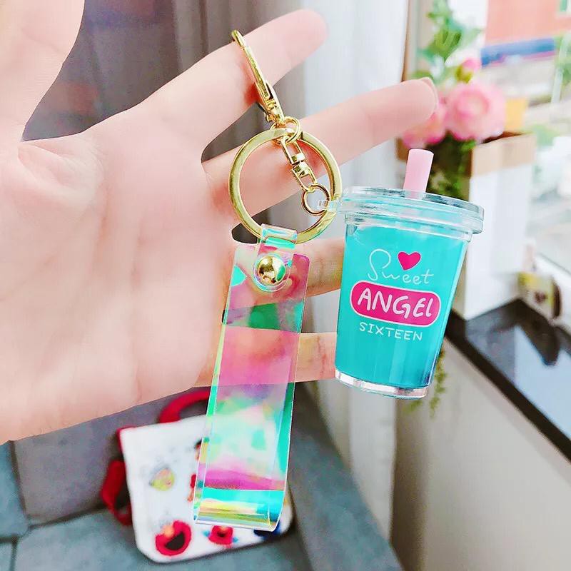 BOBA KEYCHAIN / GANTUNGAN KUNCI MILK TEA PEARL / GANTUNGAN LUCU /UNIK-Bubble Gum