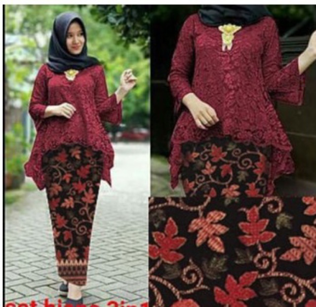 (DIJAMIN REALPICT) SET KEBAYA BIANS ASMARA + ROK BATIK SETELAN BRUKAT SERAGAM KONDANGAN WISUDA MURAH