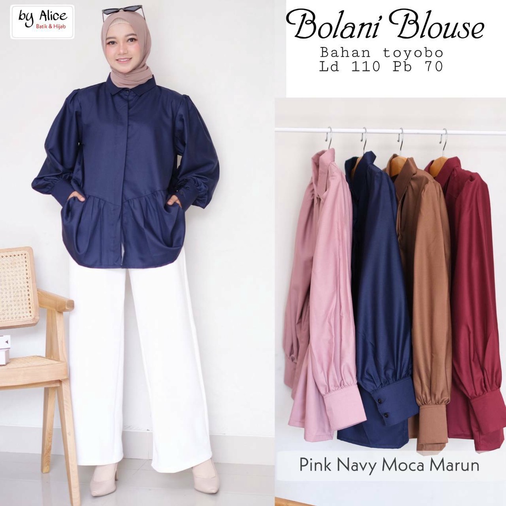Kemeja/Blus Wanita Bolani Blouse bahan Toyobo