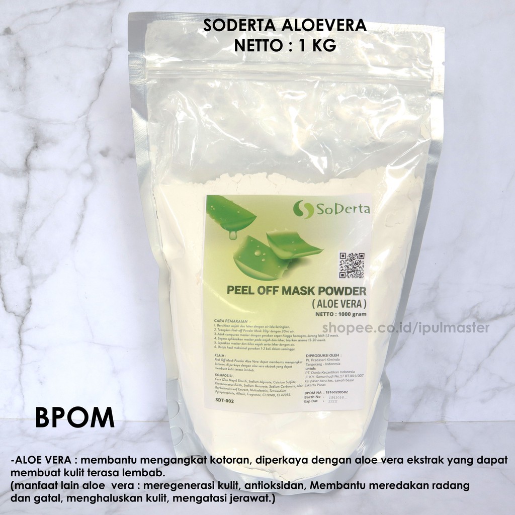 Soderta Peel Off Mask 500 g Masker Klinik Bubuk Rubber Jelly BPOM