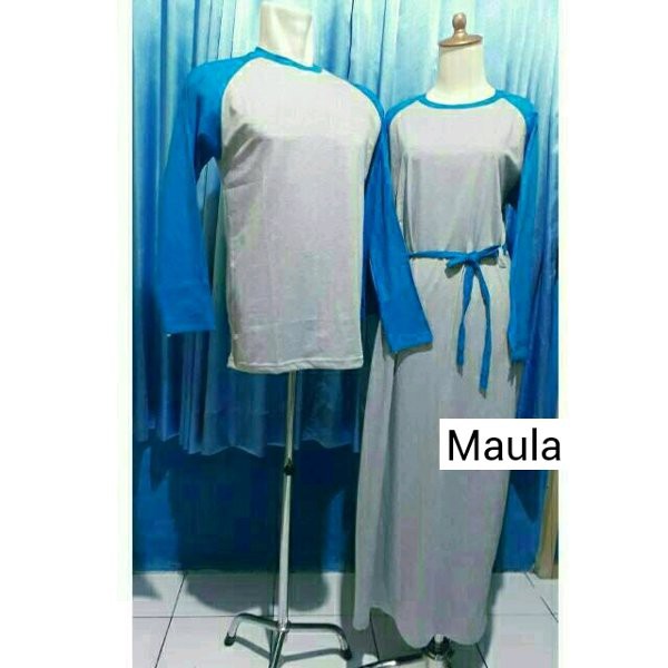 GAMIS RAGLAN - COUPLE MURAH - Gamis couple kaos raglan