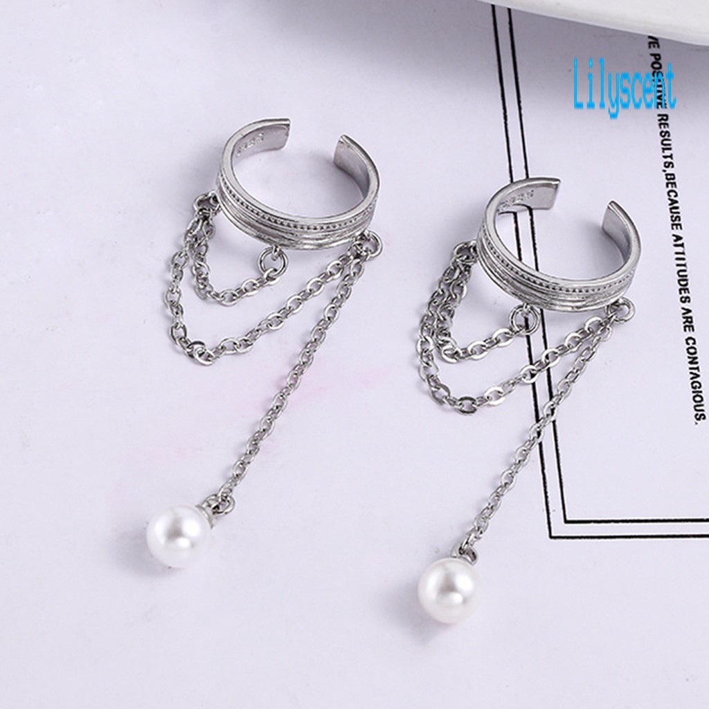 Ls 1Pc Anting Klip Multilayer Aksen Mutiara Imitasi Untuk Perhiasan Pesta Pernikahan