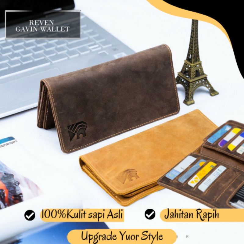 Dompet kulit pria dompet panjang pria Reven Gavin Original