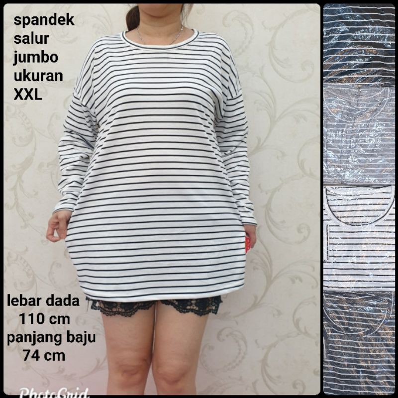 tokoabelgrosir  kaos spandex salur ukuran XXL