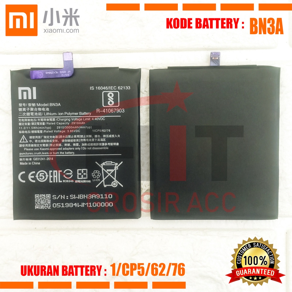 Baterai Battery Original Xiaomi Redmi GO ( 5 Inchi ) / Kode BN3A