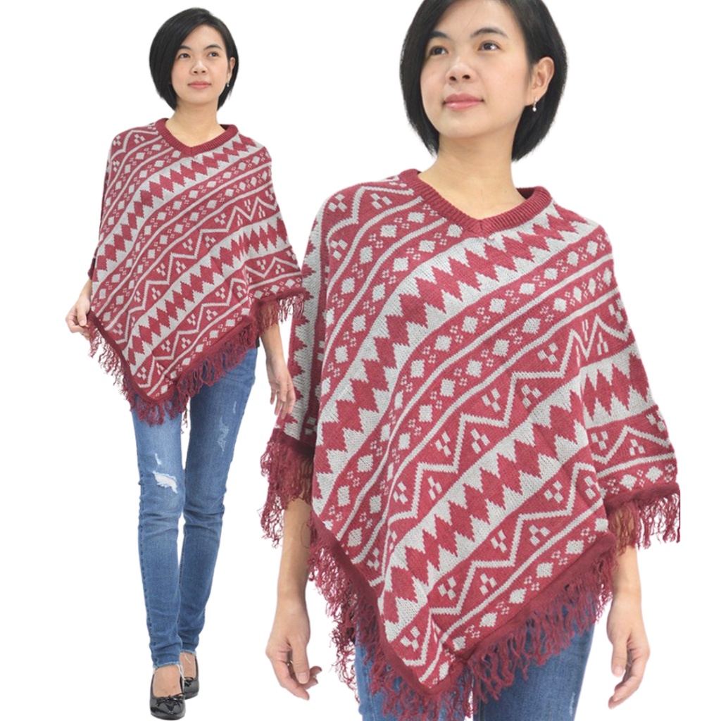 OKECHUKU Ponco Maroko  Knit Outer Sweater / Switer Rajut Sweter Wanita Fashion Korea