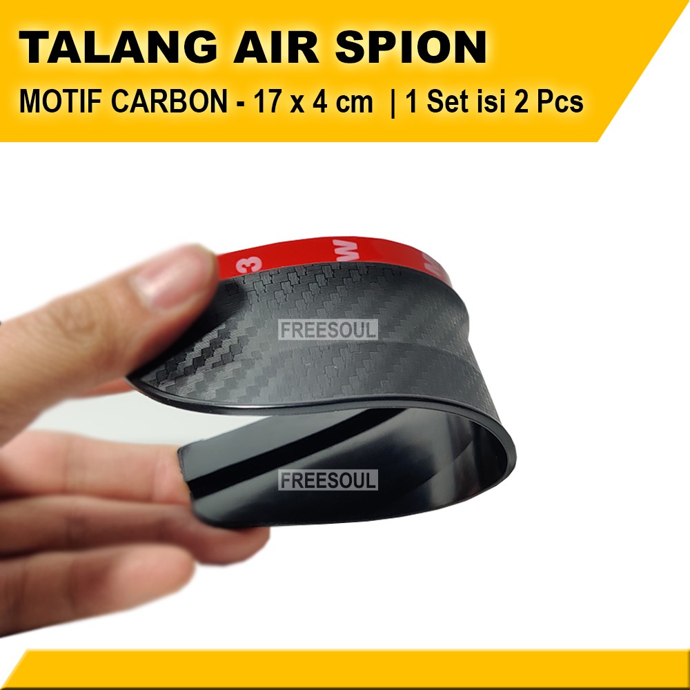 Talang Air Spion Mobil Motif Transparant dan Carbon Sporty - Topi Penahan dan Pelindung Air Spion