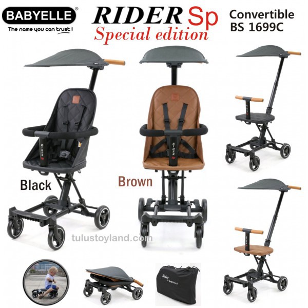 Babyelle RIDER Convertible Baby Elle Stroller board cabin size atau Rider LT SP DX Special Kulit