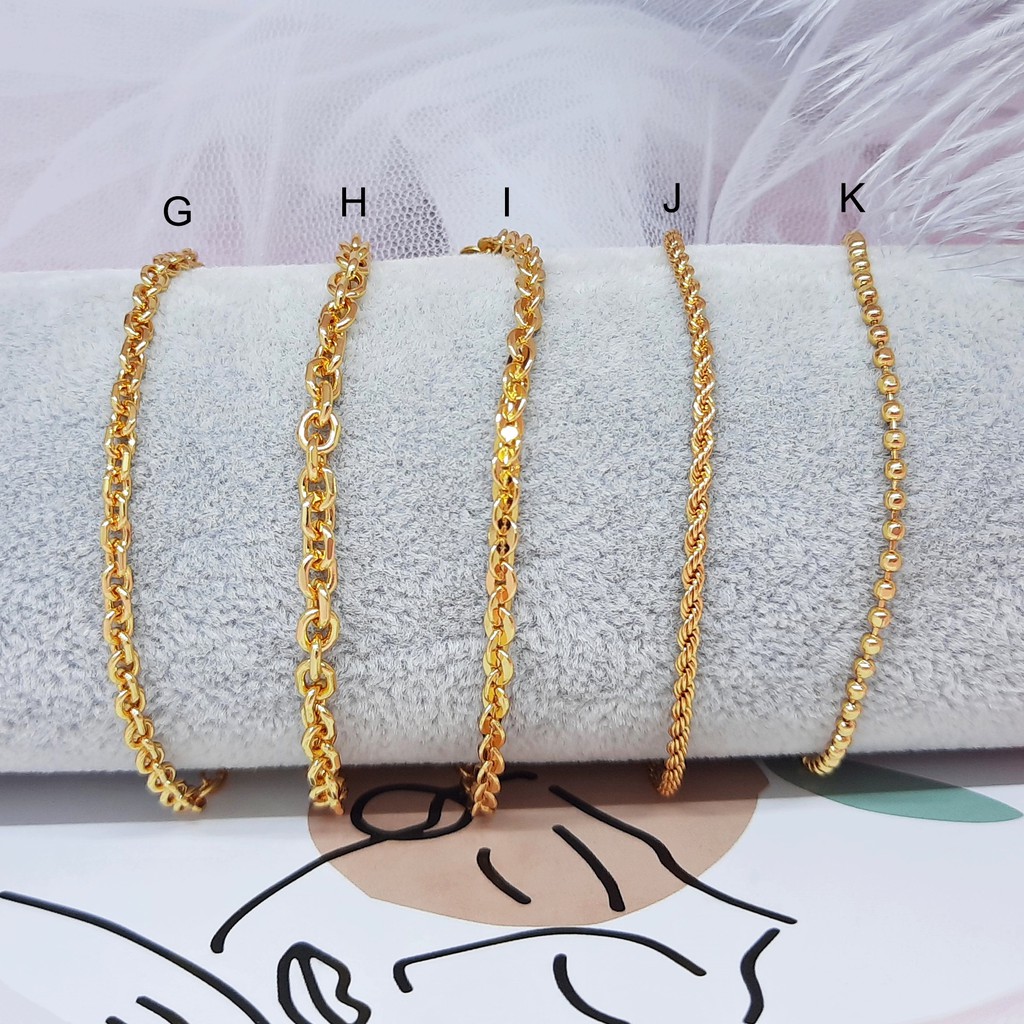 Gelang Wanita Xuping Sisik Naga Premium Rantai Polos Lapis Emas - BB391