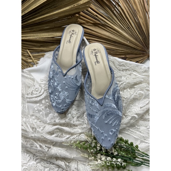 sepatu wanita yasmika iceblue tnggi 5cm kaca