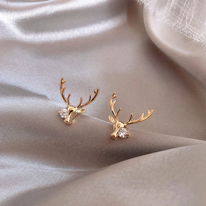 Anting stud Desain Hewan Aksen Berlian Imitasi Bahan S925 silver needle anti Alergi