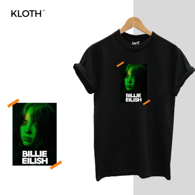 Kaos Billie Eilish Cotton Combed 24s Bisa Upgrade Lengan Panjang