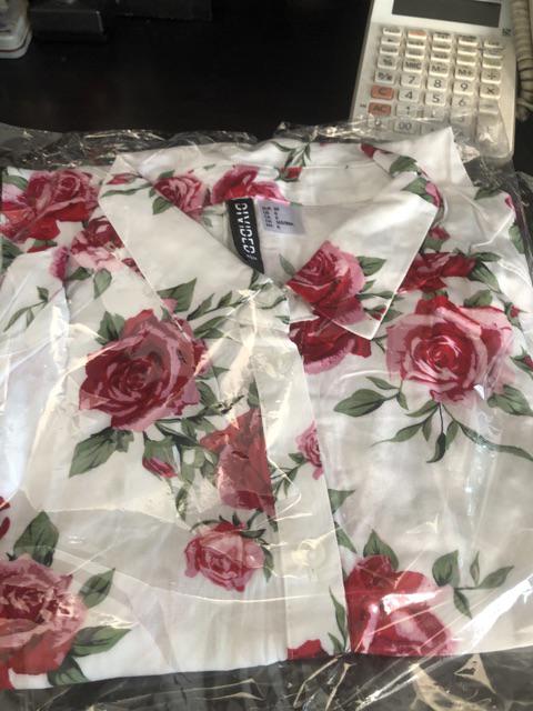  H M  Kemeja Kerja  Batik Merah Wanita Pakaian Branded Murah 