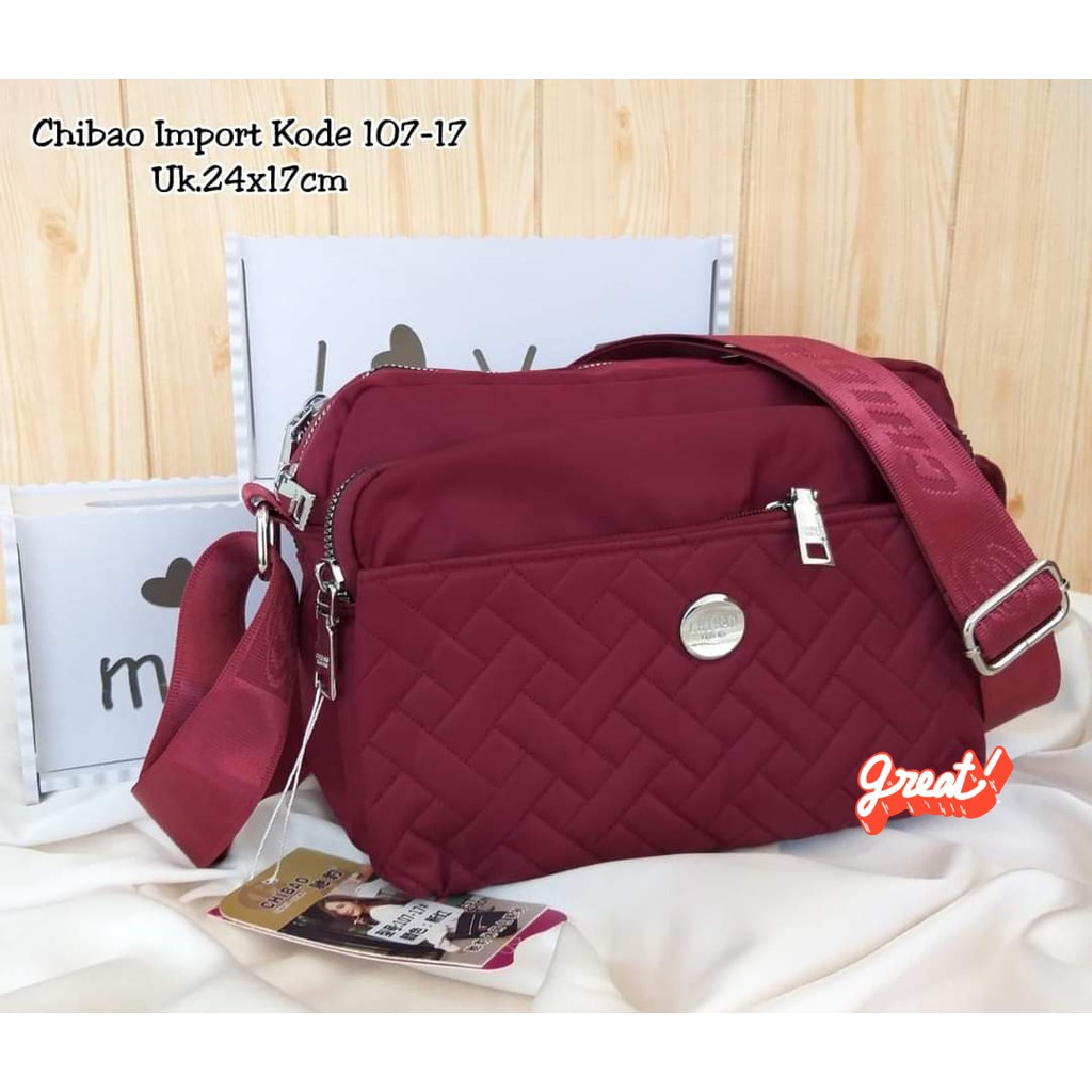 Tas Slempang Chibao 107-17 Size 25x18x10 cm TAS WANITA TAS SLEMPANG WANITA IMPORT TAS CHIBAO TERBARU