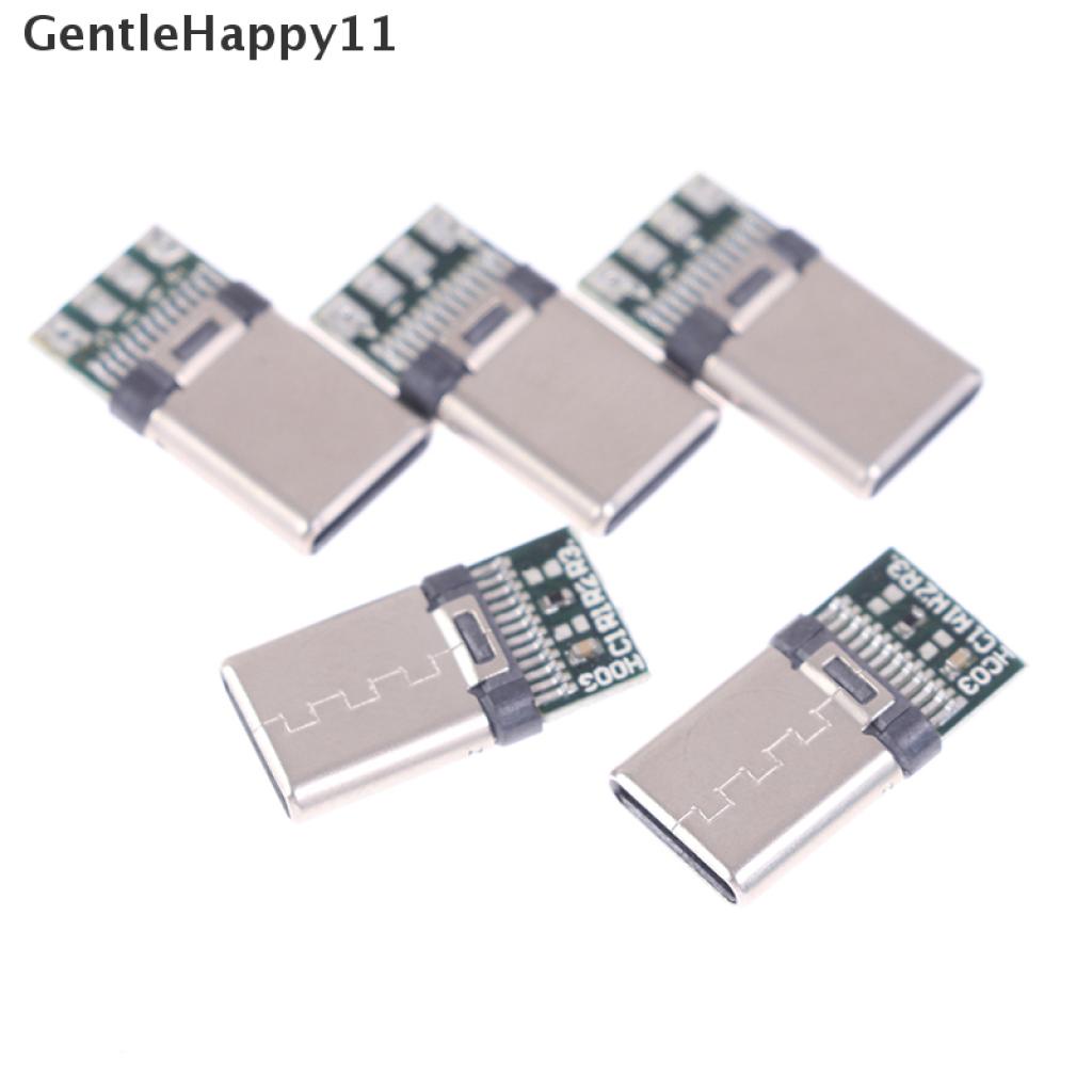 Gentlehappy 5 / 10Pcs Konektor Kabel USB 3.1 Tipe C Male DIY