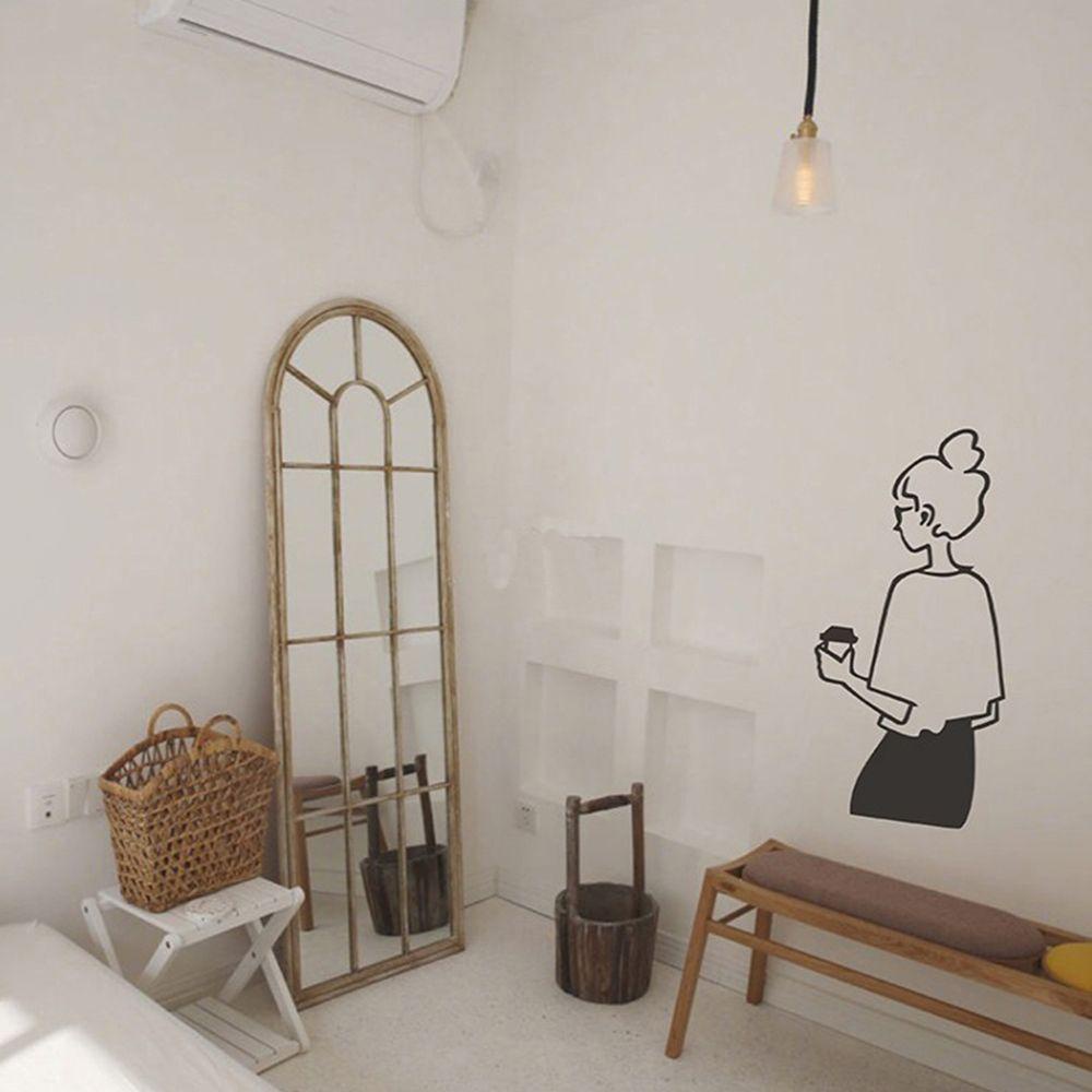 Suyo Stiker Dinding Gambar Potret Perempuan Tahan Air Untuk Dekorasi Kamar Mandi