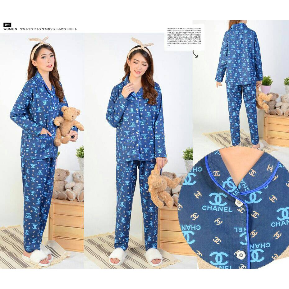 PIYAMA CHANEL/ BAJU TIDUR CHANEL - PAJAMA SET CNL (sw)