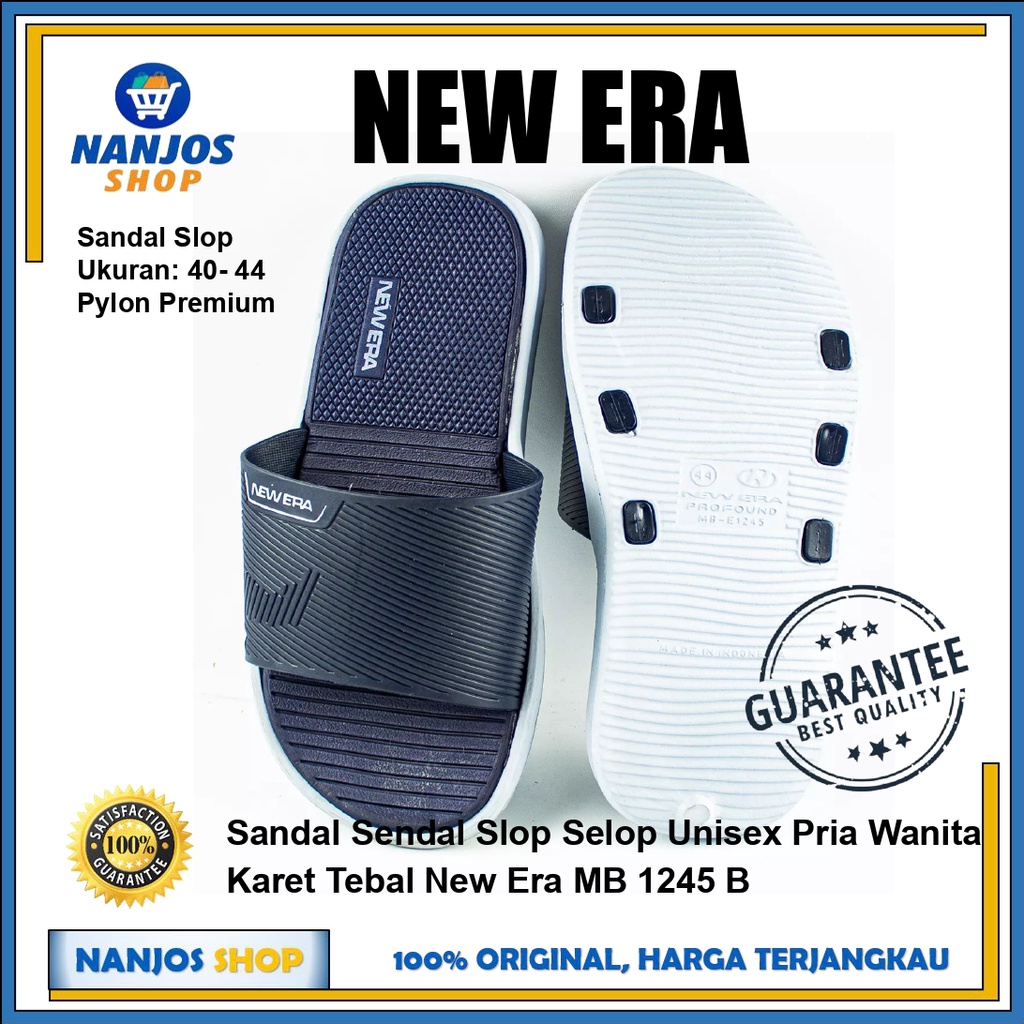 Sandal Sendal Slop Selop Unisex Pria Wanita Karet Tebal New Era MB 1245 B