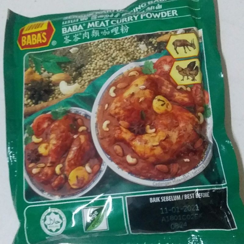 

Babas meat curry powder 250 gr.exp 01.2021