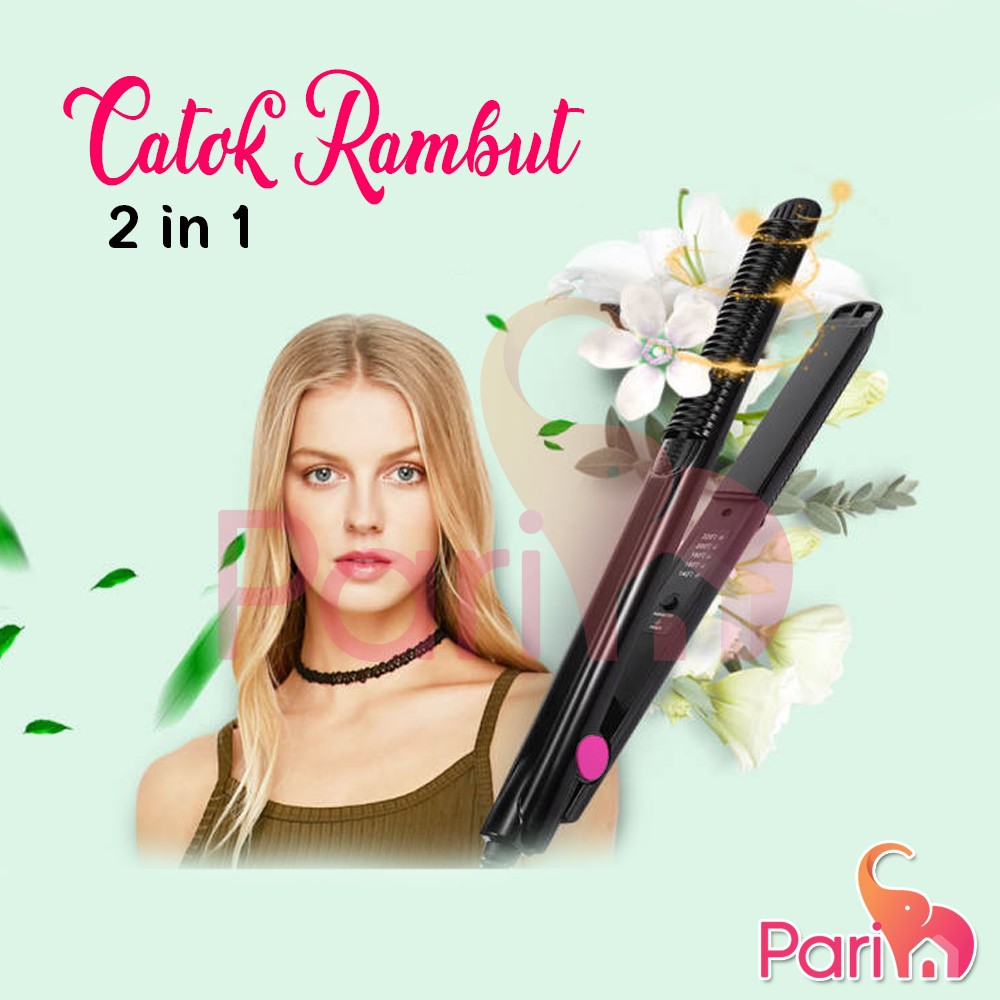 Catokan Rambut 2 in 1 / Alat catok rambut / Alat Pelurus Rambut &amp; Pengeriting Rambut AS1601