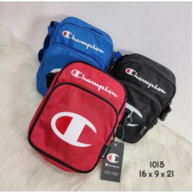 Tas Selempang Champion | Messenger Sling Bag | Dompet | VAPE Handphone - Hitam premium LIMITED EDITI