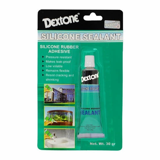 DEXTONE KECIL SILICONE SEALANT 30 gram Lem kaca Bening Aquairum akuari