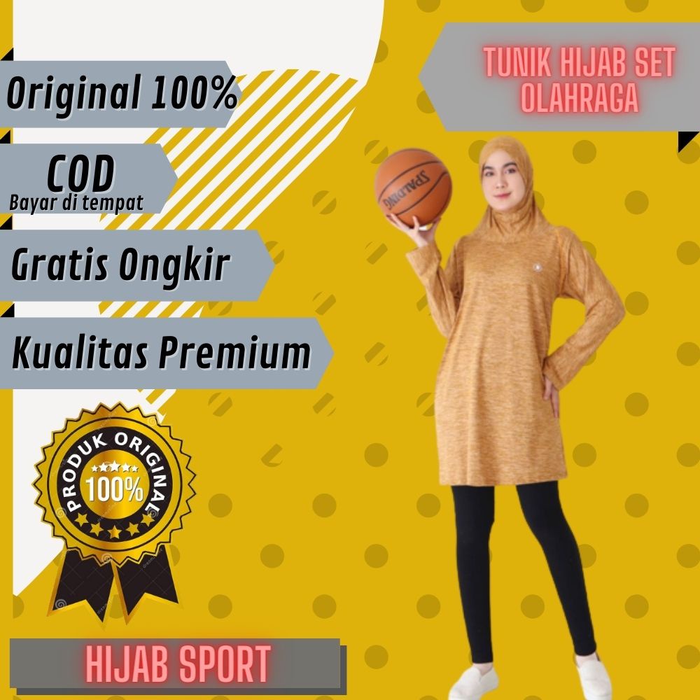 Tunik Hijab Set Olahraga Baju Senam Tennis Bersepeda Yoga
