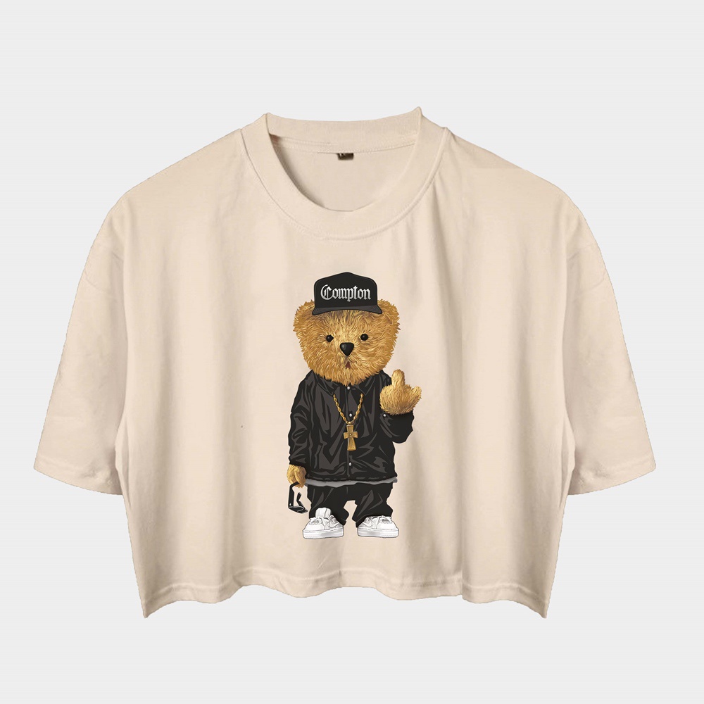 Kaos CROP TEE OVERSIZE TEDY BEAR AESTHETIC oversize Premium Tshirt tedy bear kaos beruang fluppy pup