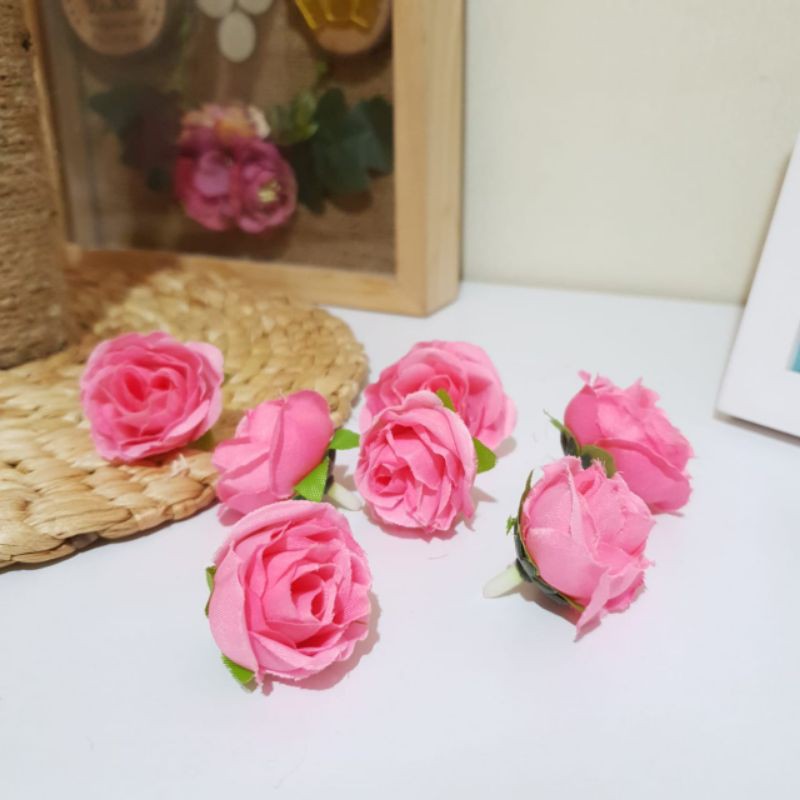 KS50 kelopak bunga kepala satuan head flower mawar rose artificial bahan mahar
