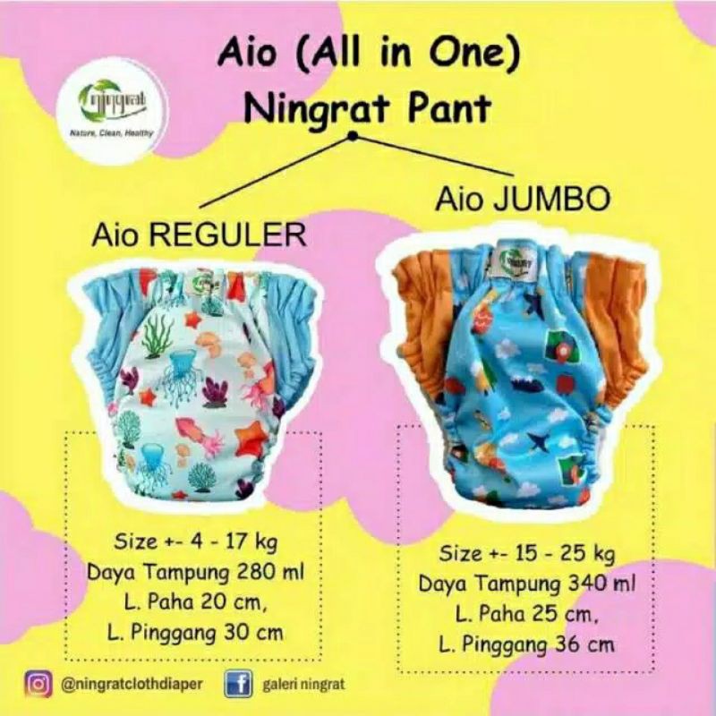 Clodi AIO Ningrat Pant Jumbo untuk 15-25 kg Kapasitas 340 ml Bisa COD