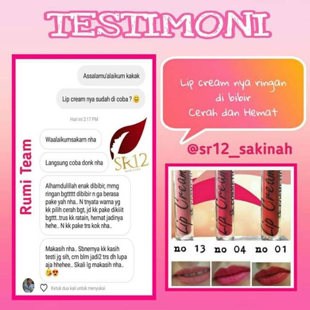 SR12 LIP MATTE CREAM BPOM / LIPSTIK MATTE MAKE UP / BEBAS PARABEN , TAHAN LAMA &amp; RINGAN