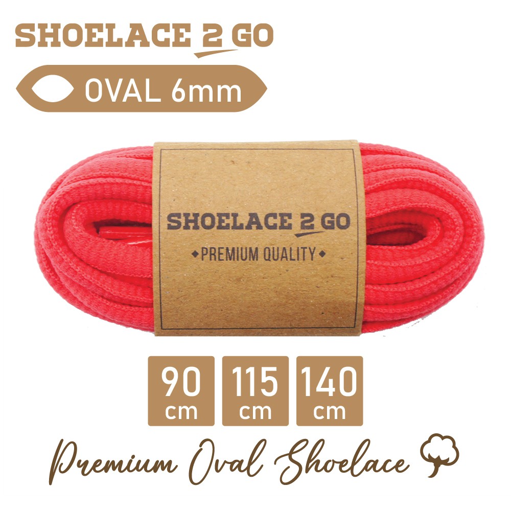 SHOELACE 2 GO PREMIUM TALI SEPATU LONJONG OVAL - SO6 - G2 - MELON PINK - 6MM