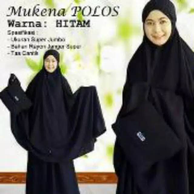 Mukena bali premium polos jumbo hitam black