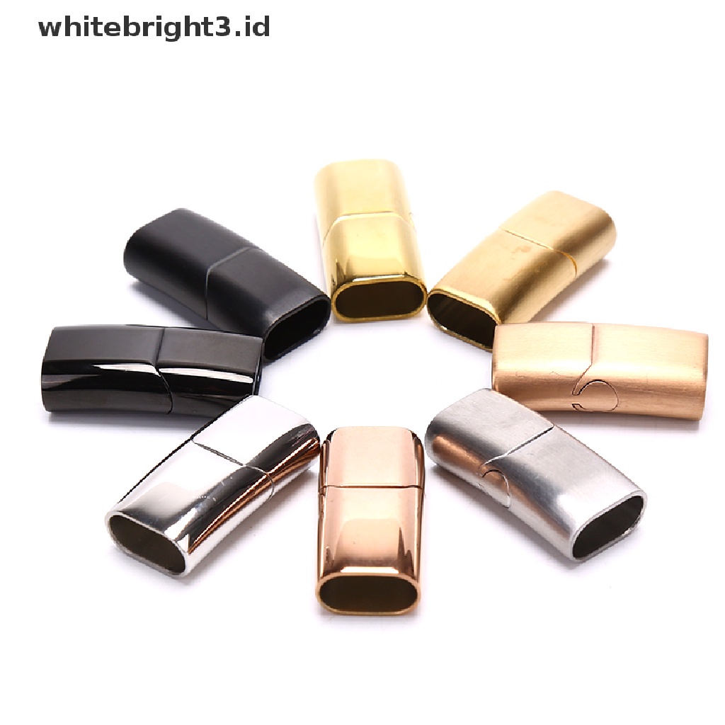 (whitebright3.id) Gesper Magnetik Bahan Stainless Steel Untuk Gelang Kulit DIY